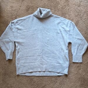 Babaton Light Gray Cashmere Turtleneck Sweater